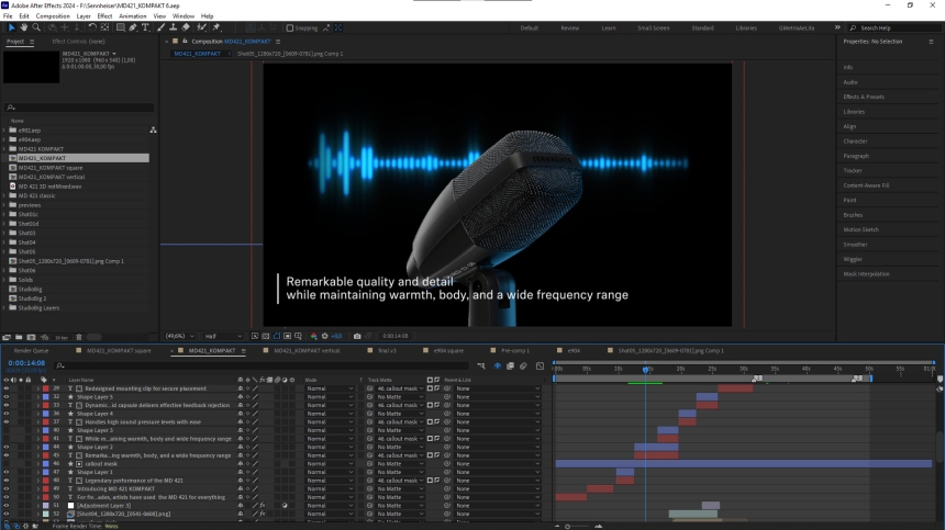 MD 421 Kompakt Microphone in After Effects